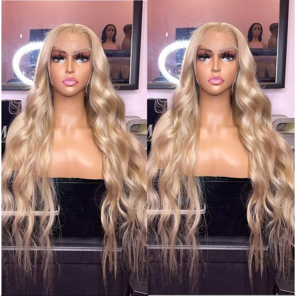 Blonde, Blonde Lace Front Wig Body Wave Heat Resistant Hair
